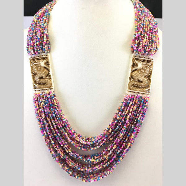 Banaras Beads Multi Layer Pearls Long Necklace