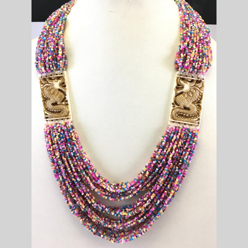 Banaras Beads Multi Layer Pearls Long Necklace