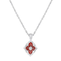 Mahi Scarlet Bloom Red Meenakari Enamel Pendant Earrings Set Set for Women & Girls (NL1103865RRed)