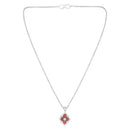 Mahi Scarlet Bloom Red Meenakari Enamel Pendant Earrings Set Set for Women & Girls (NL1103865RRed)