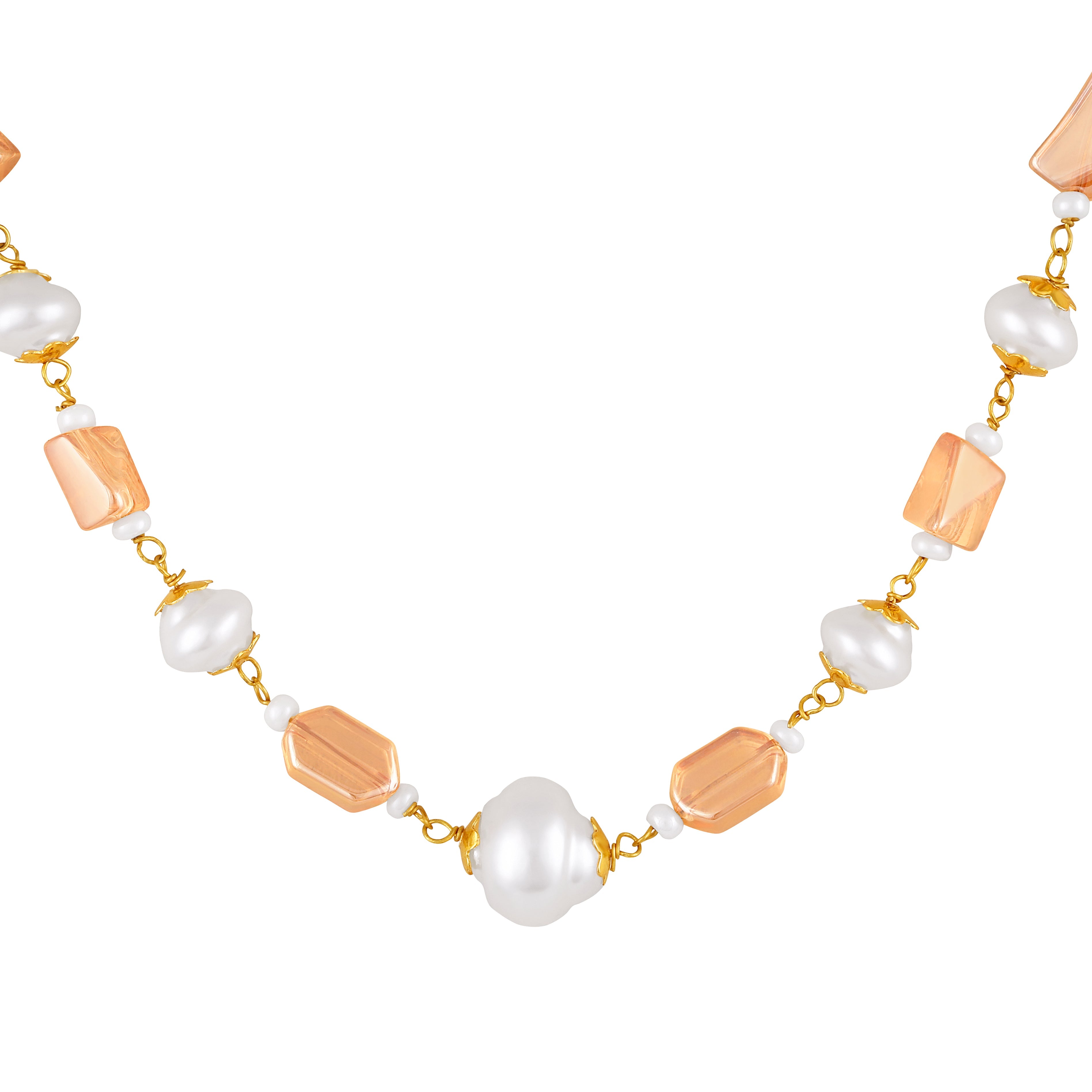 Mahi Elegant Artificial Pearl & Gold-Tone Beaded Designer Necklace with Matching Earrings for Women and Girls (NL1103866G)
