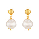 Mahi Elegant Artificial Pearl & Gold-Tone Beaded Designer Necklace with Matching Earrings for Women and Girls (NL1103866G)