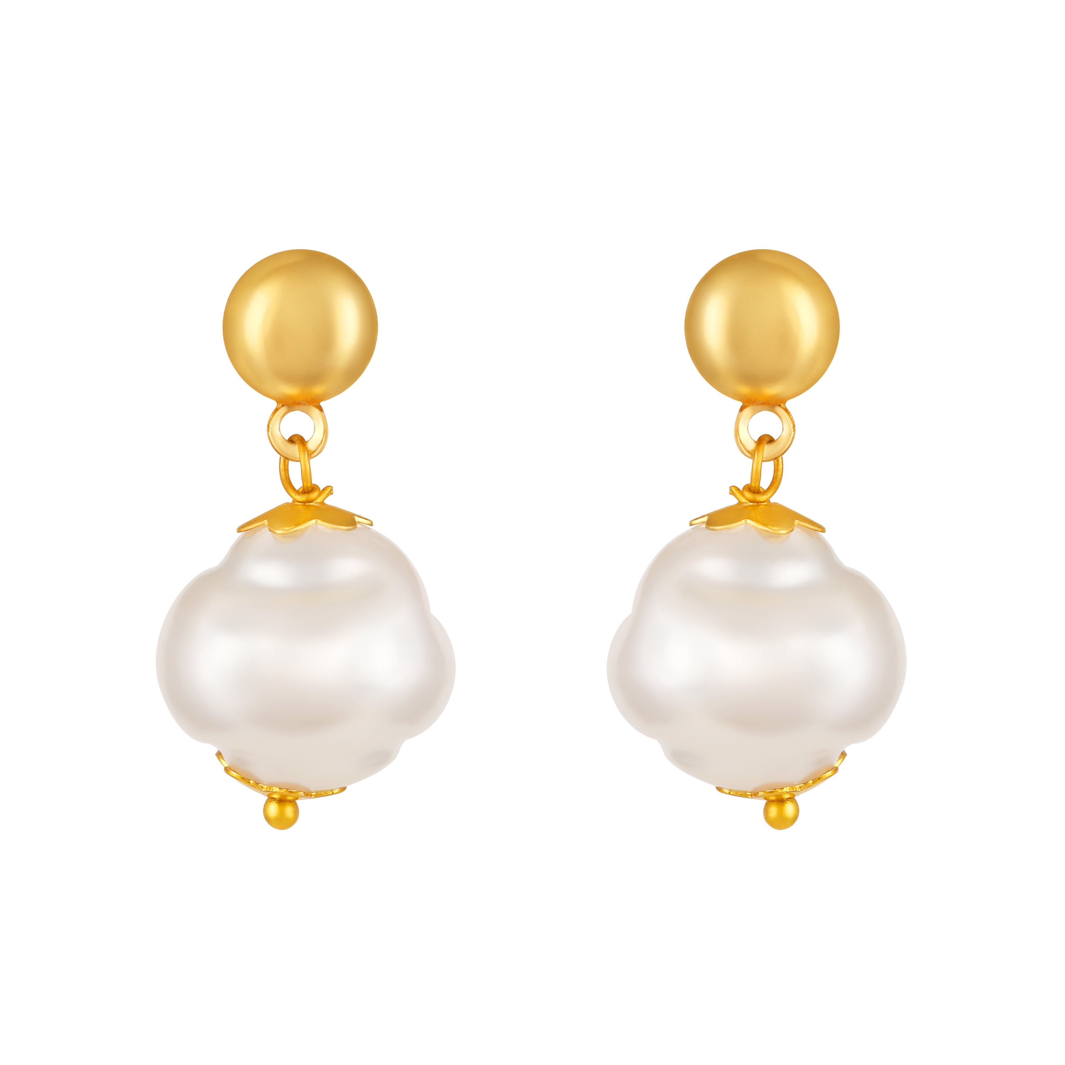 Mahi Elegant Artificial Pearl & Gold-Tone Beaded Designer Necklace with Matching Earrings for Women and Girls (NL1103866G)