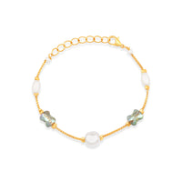 Mahi Gold-Plated Lightweight Delicate Artificial Pearl & Multicolor Crystal Bead Necklace Set for Women and Girls (NL1103869G)