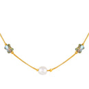 Mahi Gold-Plated Lightweight Delicate Artificial Pearl & Multicolor Crystal Bead Necklace Set for Women and Girls (NL1103869G)