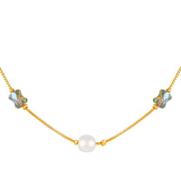 Mahi Gold-Plated Lightweight Delicate Artificial Pearl & Multicolor Crystal Bead Necklace Set for Women and Girls (NL1103869G)