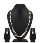 Mahi Elegant Gold-Plated Pastel Bead & Artificial Pearl Necklace with Matching Earrings for Women (NL1103870G)