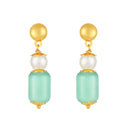 Mahi Elegant Gold-Plated Pastel Bead & Artificial Pearl Necklace with Matching Earrings for Women (NL1103870G)