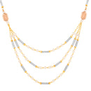 Mahi Elegant Gold-Plated Light Brown (Lct) and White Beaded Artificial Pearls Layered Jewellery Necklace with Earrings for Women (NL1103871G)