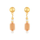 Mahi Elegant Gold-Plated Light Brown (Lct) and White Beaded Artificial Pearls Layered Jewellery Necklace with Earrings for Women (NL1103871G)