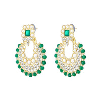 Mahi Ethnic Wedding & Festive Wear Green Kundan & Mirror Stone Bridal Choker Jewellery Set with Earrings & Maang Tikka Necklace Set for Women (NL1108127GGre)