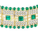 Mahi Ethnic Wedding & Festive Wear Green Kundan & Mirror Stone Bridal Choker Jewellery Set with Earrings & Maang Tikka Necklace Set for Women (NL1108127GGre)