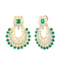 Mahi Ethnic Wedding & Festive Wear Green Kundan & Mirror Stone Bridal Choker Jewellery Set with Earrings & Maang Tikka Necklace Set for Women (NL1108127GGre)