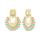 Mahi Ethnic Wedding & Festive Wear Colurful Kundan & Mirror Stone Bridal Choker Jewellery Set with Earrings & Maang Tikka Necklace Set for Women (NL1108128GMul)