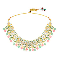 Mahi Ethnic Wedding & Festive Wear Colurful Kundan & Glass Beads Bridal Choker Jewellery Set with Earrings & Maang Tikka Necklace Set for Women (NL1108129GMul)