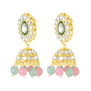 Mahi Ethnic Wedding & Festive Wear Colurful Kundan & Glass Beads Bridal Choker Jewellery Set with Earrings & Maang Tikka Necklace Set for Women (NL1108129GMul)