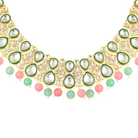 Mahi Ethnic Wedding & Festive Wear Colurful Kundan & Glass Beads Bridal Choker Jewellery Set with Earrings & Maang Tikka Necklace Set for Women (NL1108129GMul)