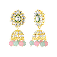 Mahi Ethnic Wedding & Festive Wear Colurful Kundan & Glass Beads Bridal Choker Jewellery Set with Earrings & Maang Tikka Necklace Set for Women (NL1108129GMul)