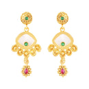 Mahi Traditional Gold-Plated Kundan Temple Jewellery Necklace Set with Ganpati Bappa Pendant & Matching Earrings for Women (NL1108130G)