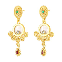 Mahi Traditional Gold-Plated Kundan Temple Jewellery Necklace Set with Goddess Lakshmi Pendant & Matching Earrings for Women (NL1108131G)