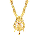 Mahi Traditional Gold-Plated Kundan Temple Jewellery Necklace Set with Goddess Lakshmi Pendant & Matching Earrings for Women (NL1108131G)