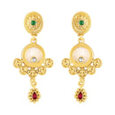 Mahi Traditional Gold-Plated Kundan Temple Jewellery Necklace Set with Goddess Lakshmi Pendant & Matching Earrings for Women (NL1108131G)