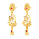 Mah Traditional Gold-Plated Necklace Set with Intricate Kundan Pendant and Matching Earrings for Women (NL1108132G)