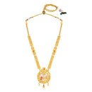Mah Traditional Gold-Plated Necklace Set with Intricate Kundan Pendant and Matching Earrings for Women (NL1108132G)