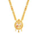 Mah Traditional Gold-Plated Necklace Set with Intricate Kundan Pendant and Matching Earrings for Women (NL1108132G)