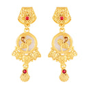 Mah Traditional Gold-Plated Necklace Set with Intricate Kundan Pendant and Matching Earrings for Women (NL1108132G)