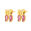 Mahi Traditional South Indian Mango Mala Necklace Set with Kundan for Women Temple Jewellery Style with Matching Earrings (NL1108133G)