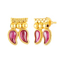 Mahi Traditional South Indian Mango Mala Necklace Set with Kundan for Women Temple Jewellery Style with Matching Earrings (NL1108133G)