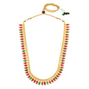 Mahi Traditional South Indian Mango Mala Necklace Set with Kundan for Women Temple Jewellery Style with Matching Earrings (NL1108133G)