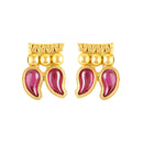 Mahi Traditional South Indian Mango Mala Necklace Set with Kundan for Women Temple Jewellery Style with Matching Earrings (NL1108133G)