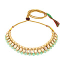 Mahi Traditional Kundan & Glass Beads Choker Jewellery Set with Earrings & Maang Tikka Necklace Set  for Women & Girls (NL1108134G)