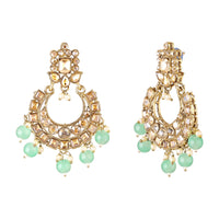 Mahi Traditional Kundan & Glass Beads Choker Jewellery Set with Earrings & Maang Tikka Necklace Set  for Women & Girls (NL1108134G)