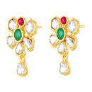 Mahi Traditional Gold-Plated Kundan Necklace Set with Matching Earrings for Women (NL1108135G)