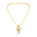 Mahi Traditional Gold-Plated Kundan Necklace Set with Matching Earrings for Women (NL1108135G)