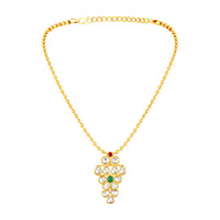 Mahi Traditional Gold-Plated Kundan Necklace Set with Matching Earrings for Women (NL1108135G)