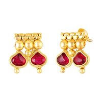 Mahi Traditional Gold Plated Long Necklace Set for Women with Kundan Red Stones & Earrings | Bridal & Ethnic Indian Jewelry (NL1108136GRed)