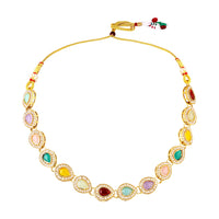 Mahi Traditional Multi-Color Kundan Necklace Set with Earrings for Women | Navratri Inspired Ethnic Jewellery for Wedding & Festive Wear (NL1108139GMul)
