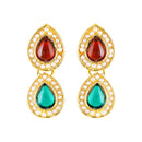 Mahi Traditional Multi-Color Kundan Necklace Set with Earrings for Women | Navratri Inspired Ethnic Jewellery for Wedding & Festive Wear (NL1108139GMul)