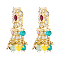 Mahi Traditional Kundan Choker Necklace Set for Women | Bridal Jewellery with Multicolor Beads | Wedding Choker Necklace with Earrings & Maang Tikka Jewellery Set (NL1108142GMul)