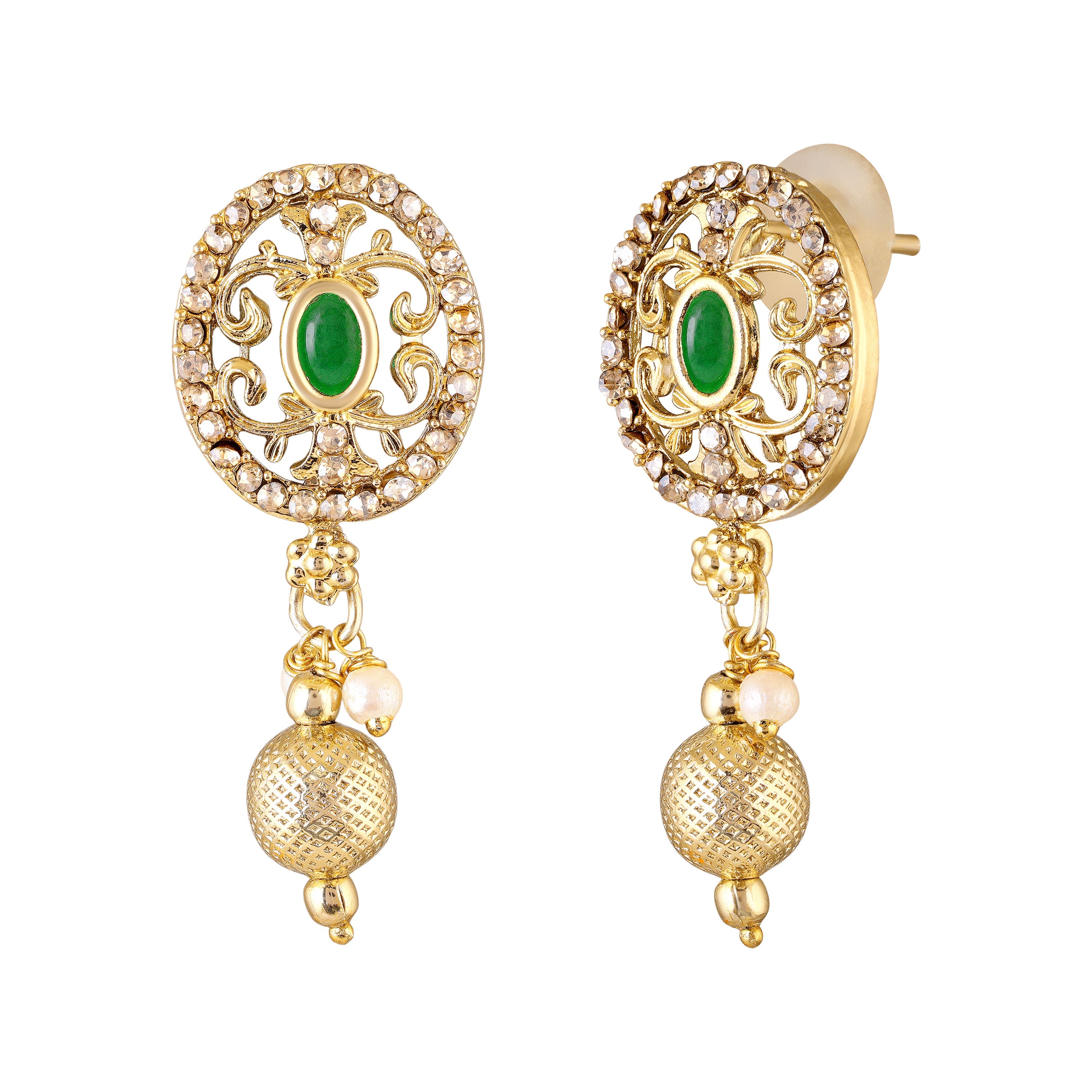 Mahi Traditional Kundan Multilayer Choker Necklace Set with Kundan & Artificial Pearls for Women | Bridal & Ethnic Jewellery with Earrings (NL1108146GGre)