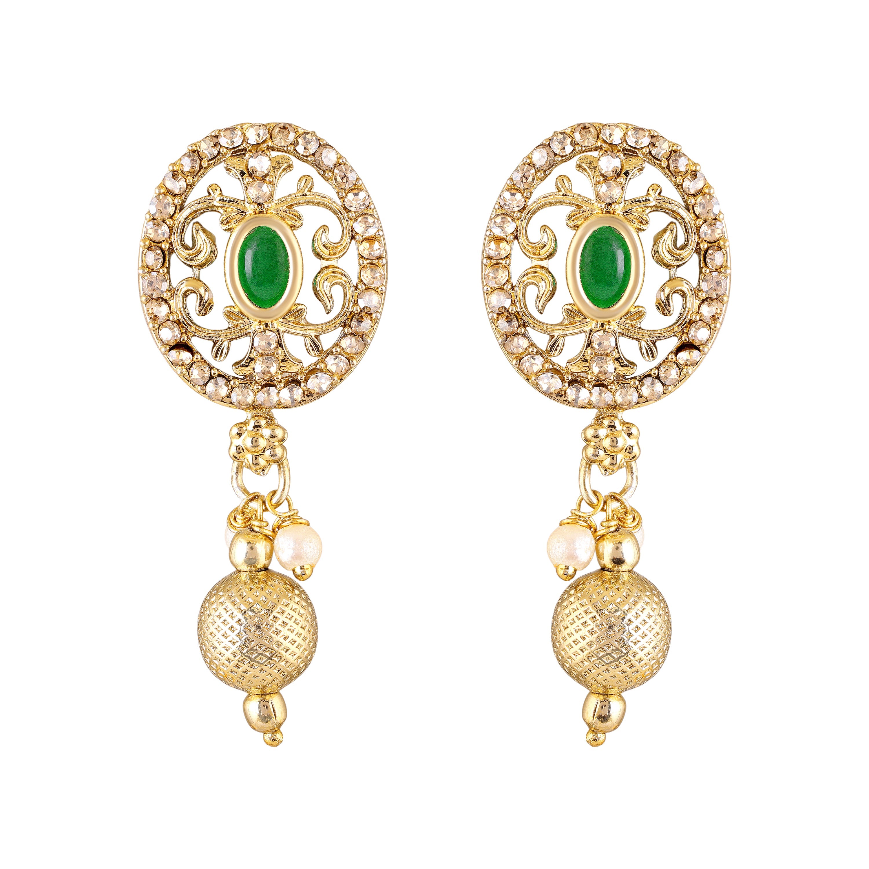 Mahi Traditional Kundan Multilayer Choker Necklace Set with Kundan & Artificial Pearls for Women | Bridal & Ethnic Jewellery with Earrings (NL1108146GGre)