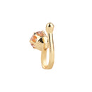 Etnico Clip on Golden Nose pin without Hole Non Piercing Pressing Type Nose Pin Stud for Women (Gold)