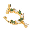 Etnico Gold Plated Traditional Ethnic Nose Ring/Nath Without Piercing Encased with Stones for Women (NL188G)