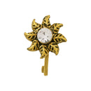 Etnico Gold Plated Traditional Ethnic Set of 6 Nose Pins Without Piercing Encased with Stones for Women (NL191FL-CO)
