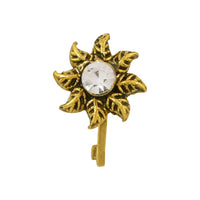 Etnico Gold Plated Traditional Ethnic Set of 6 Nose Pins Without Piercing Encased with Stones for Women (NL191FL-CO)