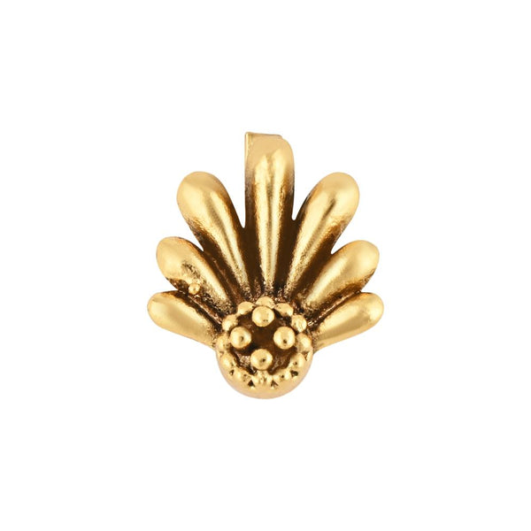 Etnico Gold Plated Traditional Floral Clip On Nose Pin Without Piercing For Women And Girls